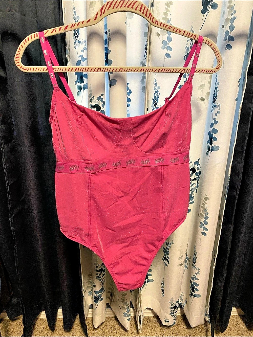 Yitty Spotlight Shaping Demi Cup Thong Bodysuit Pink Large
